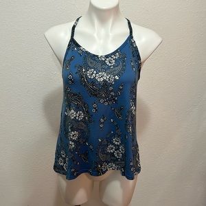 Eye Candy Blue Floral Top Sz S